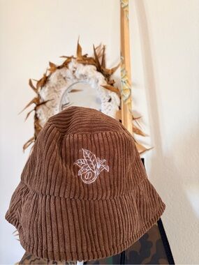 Kona Coffee and Tea Corduroy Brown Bucket Hat